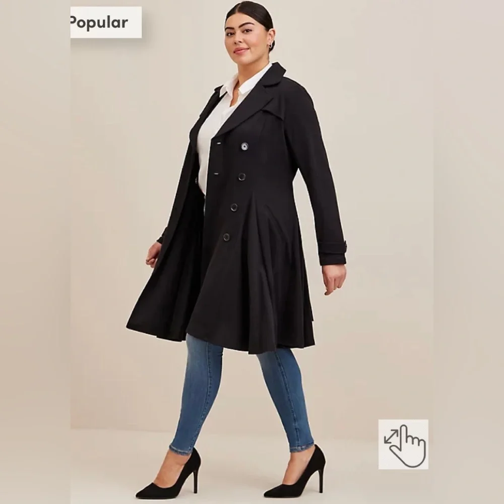 Torrid Brushed Ponte Trench Coat. Size LARGE. (Torrid size 0) - Picture 1 of 7